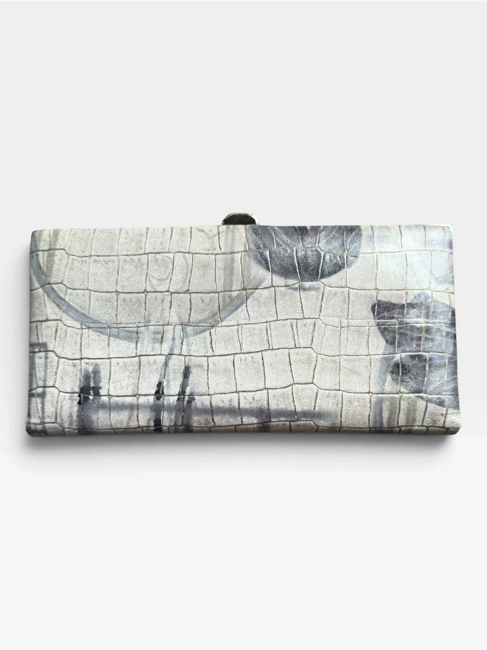 Lodis Leather Frame Clutch Wallet Featuring a  Unique Watercolor Illustration